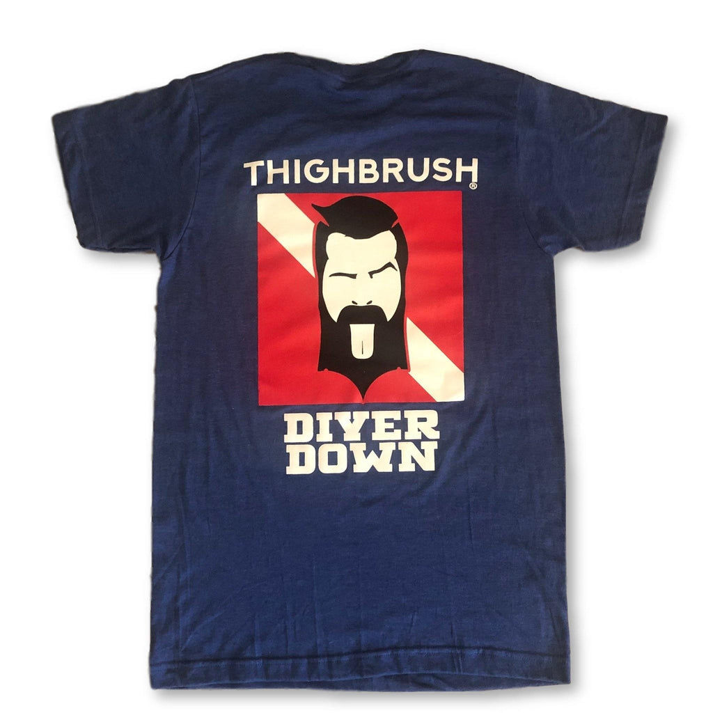 LIMITED EDITION - THIGHBRUSH® - "Diver Down" - Men's T-Shirt - Heather Blue - thighbrush
