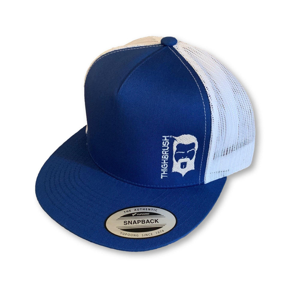 THIGHBRUSH® - Trucker Snapback Hat - Blue and White - Flat Bill - 