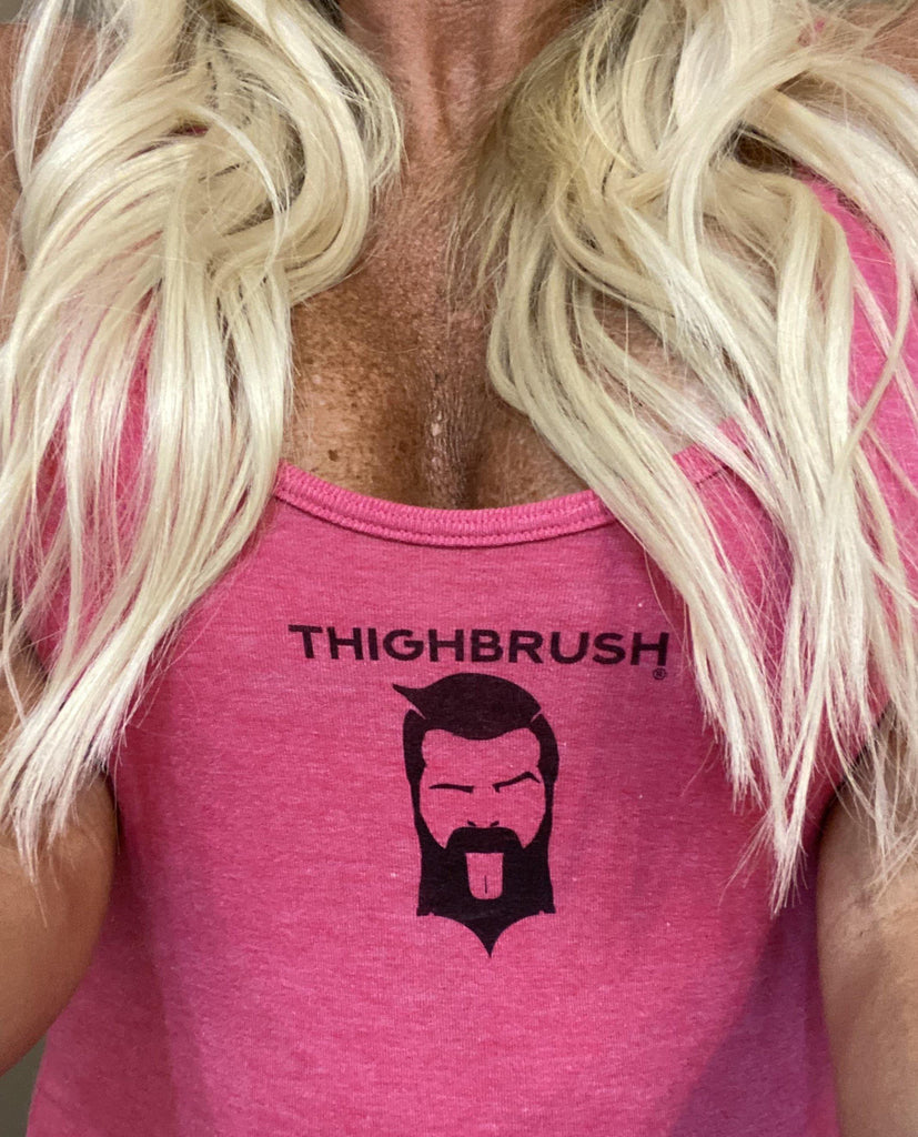 THIGHBRUSH® - "Tickled Pink" - Women's Tank Top -  Hot Pink and Black - THIGHBRUSH®