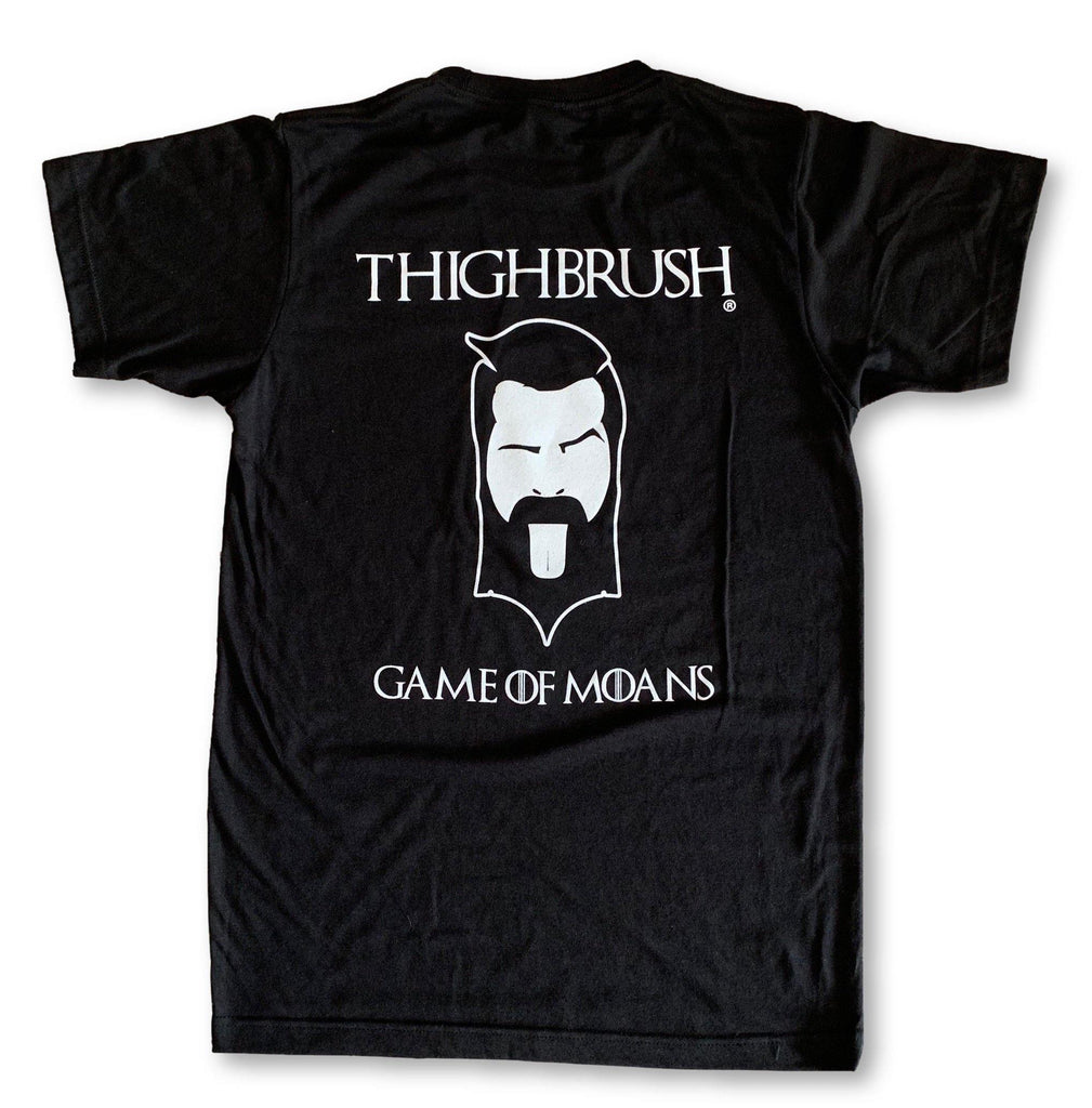 LIMITED EDITION - THIGHBRUSH® - "GAME OF MOANS" - Men's T-Shirt - Black with White - thighbrush