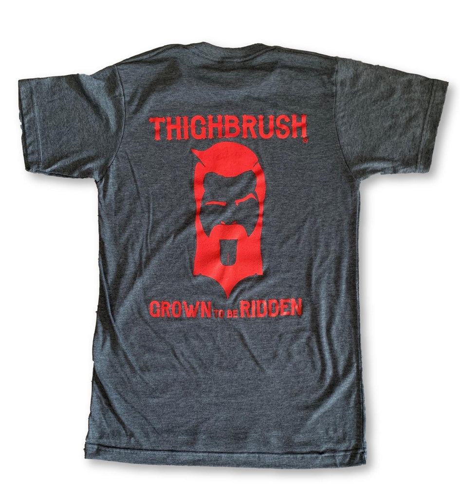 THIGHBRUSH® BIKERS - "Grown to be Ridden" - Men's T-Shirt - Charcoal Grey and Red - 