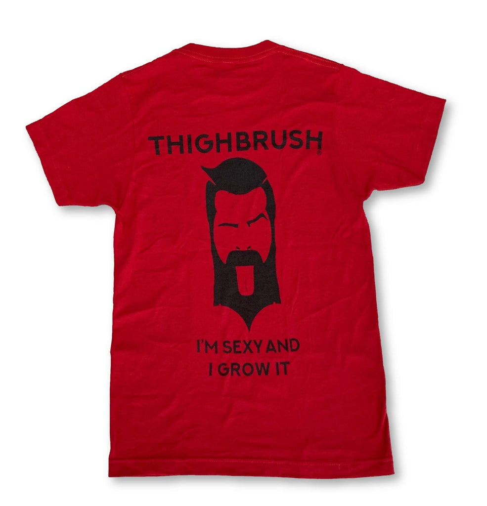 THIGHBRUSH® - "I'm Sexy and I Grow it" - Men's T-Shirt - Cardinal Red - thighbrush