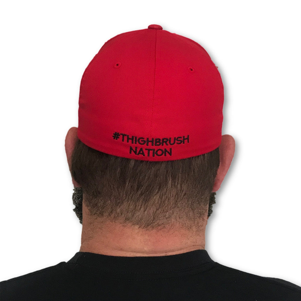 THIGHBRUSH® - FlexFit Hat - Red with Black - #THIGHBRUSHNATION - thighbrush