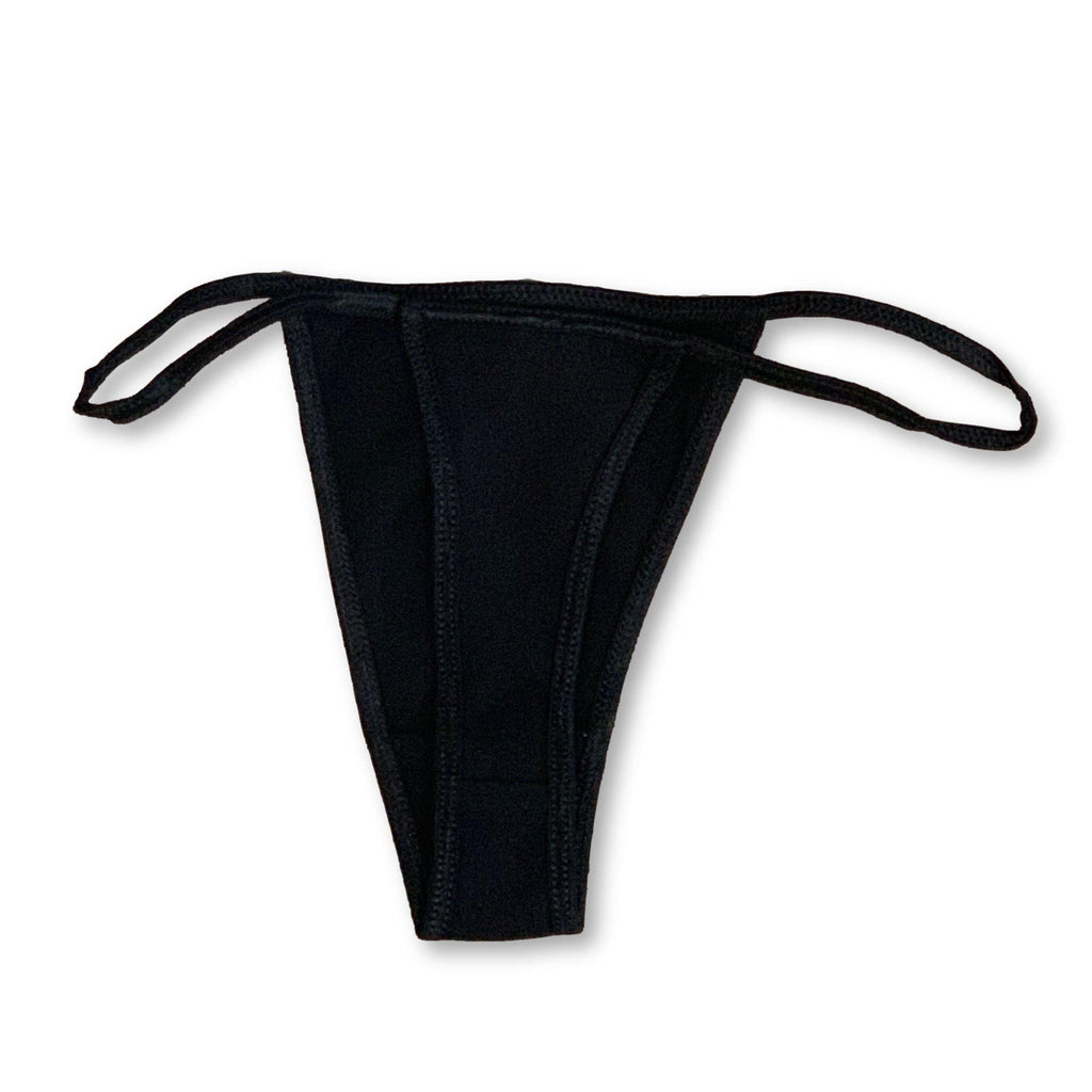 THIGHBRUSH® - Women's Thong Underwear - "Place THIGHBRUSH Here" - Black - thighbrush