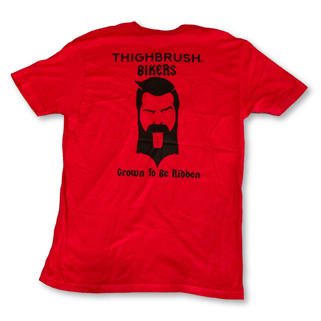 THIGHBRUSH® BIKERS - "Grown to be Ridden" - Men's T-Shirt - Red and Black - thighbrush