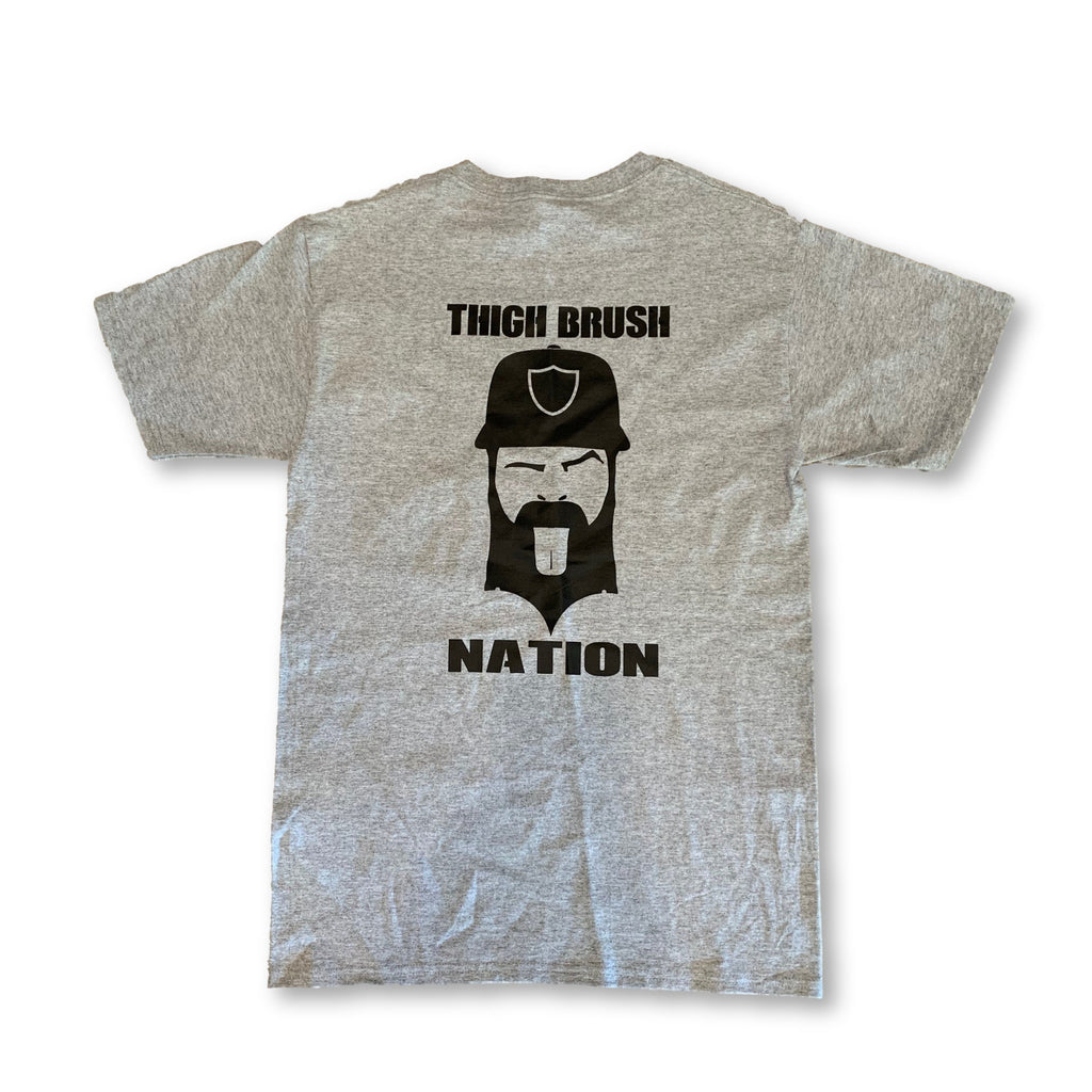 THIGHBRUSH® NATION - Men's T-Shirt - Heather Grey and Black - thighbrush