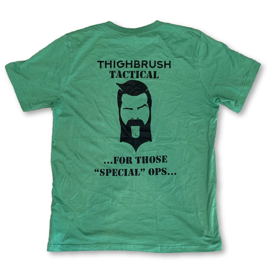 THIGHBRUSH® TACTICAL - ARMED FORCES COLLECTION - "For Those "Special" Ops" - Men's T-Shirt - Green and Black - thighbrush