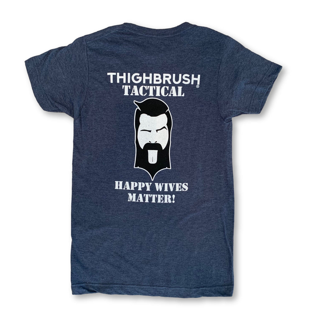 THIGHBRUSH® TACTICAL - Happy WIVES Matter - Men's T-Shirt - Heather Navy - 