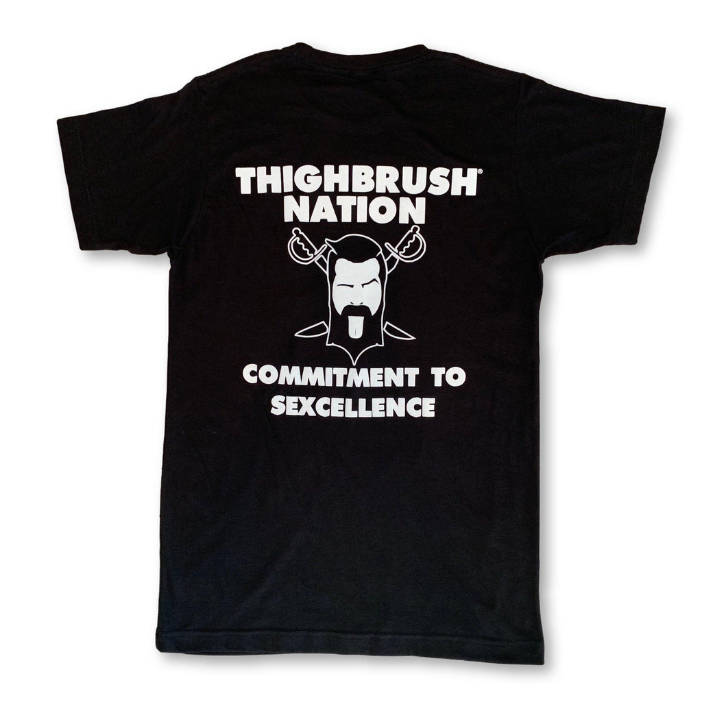 THIGHBRUSH® NATION - "Commitment to Sexcellence" - Men's T-Shirt - Black and White - thighbrush
