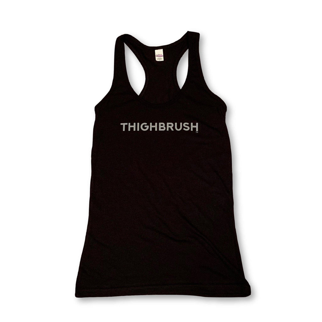 THIGHBRUSH® - "THIGHBRUSH" - Women's Tank Top - Black with Silver - thighbrush