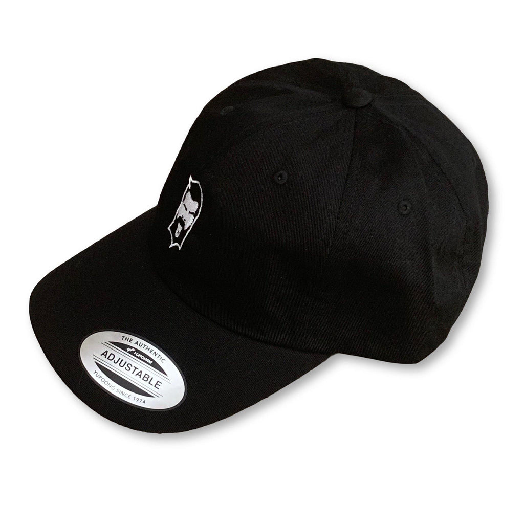 THIGHBRUSH® - Dad Hat - Black on Black with 2-Tone Face Logo - thighbrush