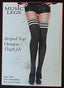 THIGHBRUSH® - Thigh Hi Socks - Double Striped Top - Black - Plain