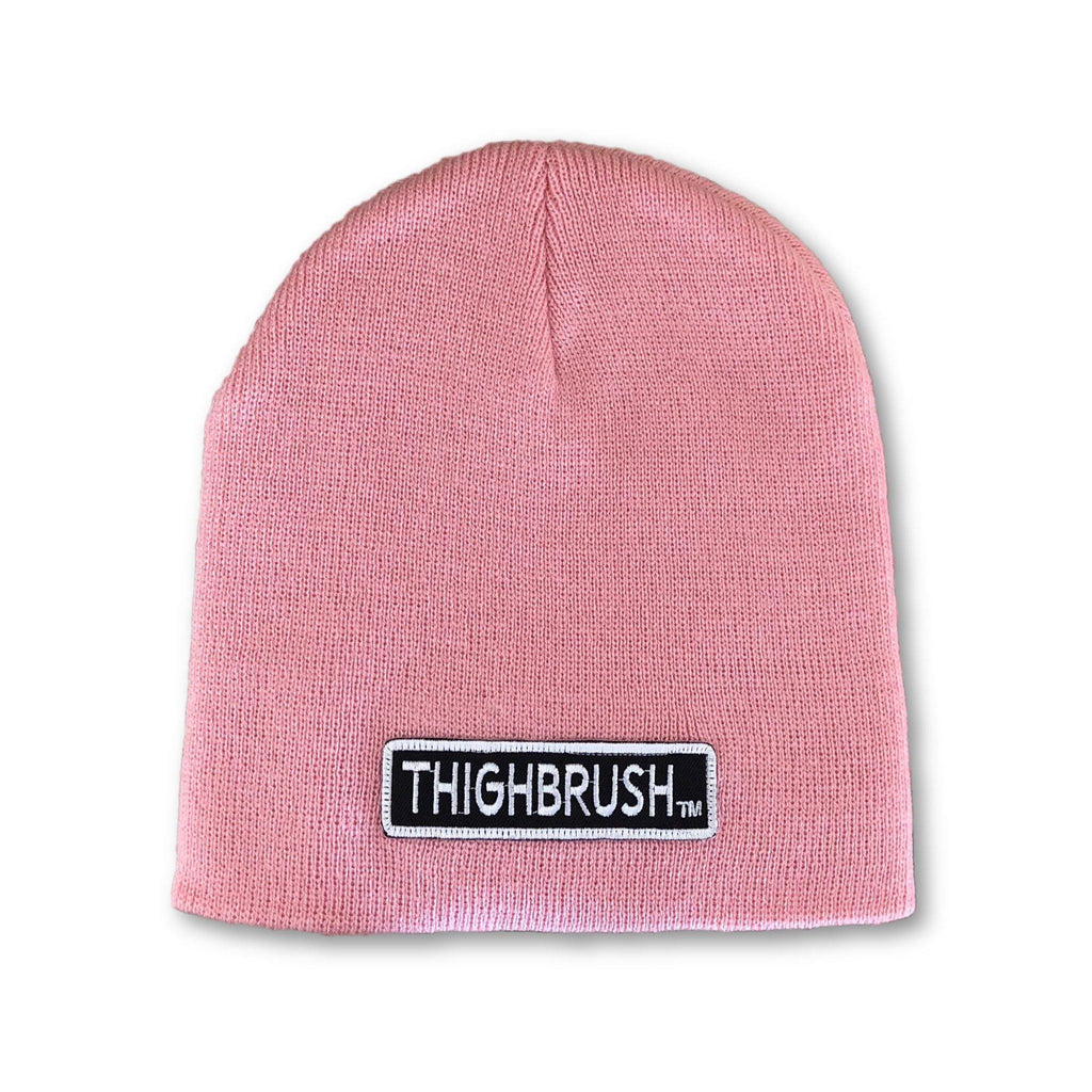 THIGHBRUSH® Beanies - "THIGHBRUSH" Patch on Front - Black, Grey, Red, Pink, White - thighbrush