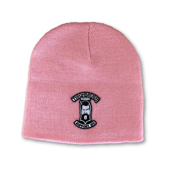 THIGHBRUSH® BIKERS "SUPPORT 69" Beanies - Patch on Front - Pink - thighbrush