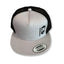 THIGHBRUSH® - Trucker Snapback Hat - Silver and Black - Black Logo - Flat Bill