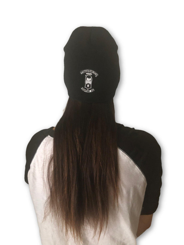 THIGHBRUSH® BIKERS "SUPPORT 69" Beanies - Patch on Front - Black - thighbrush