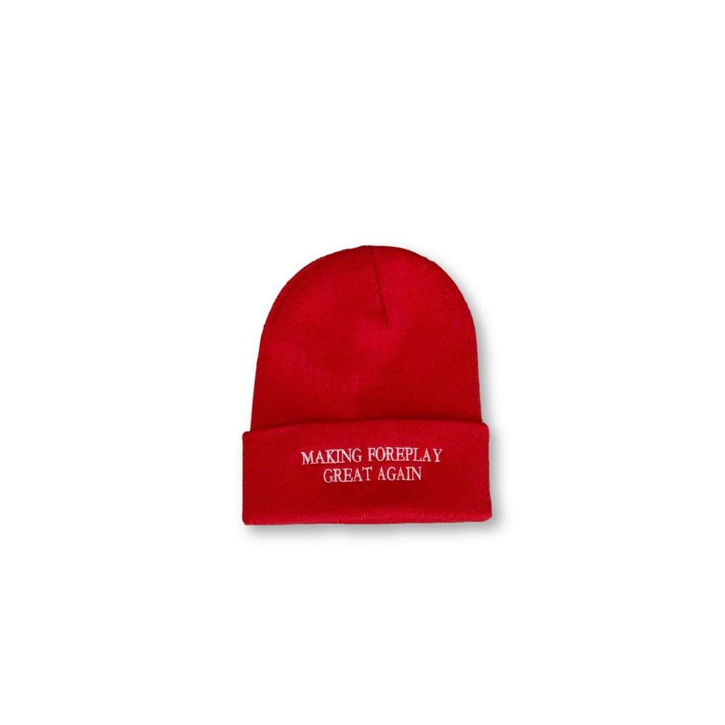 THIGHBRUSH® "Making Foreplay Great Again" - Cuffed Beanies - Red