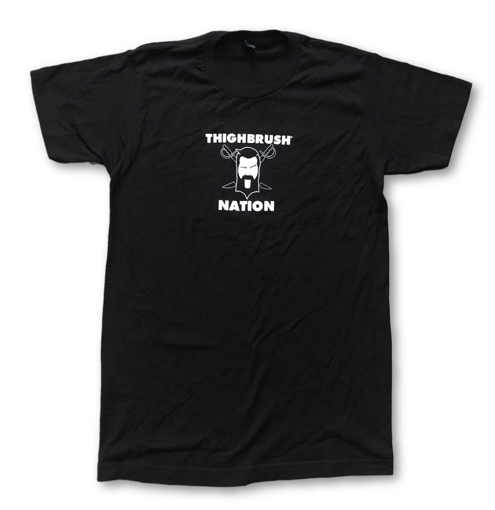 THIGHBRUSH NATION - Men's T-Shirt - Black and White - thighbrush