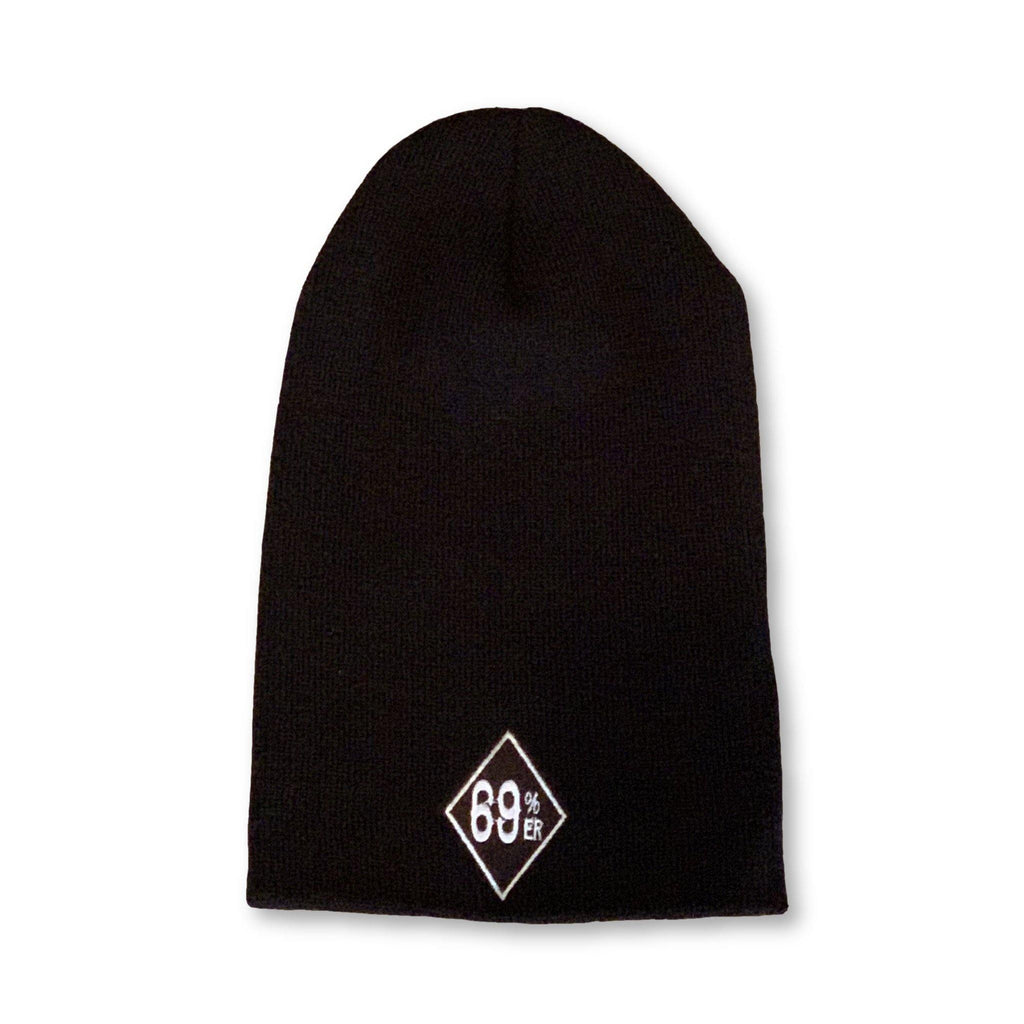 THIGHBRUSH® "69% ER DIAMOND COLLECTION" - Slouchy Beanies - Diamond Patch on Front - Black