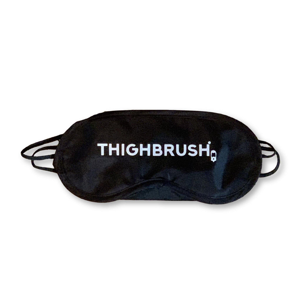 THIGHBRUSH® Satin Sleep Mask - Black with White Glitter Print