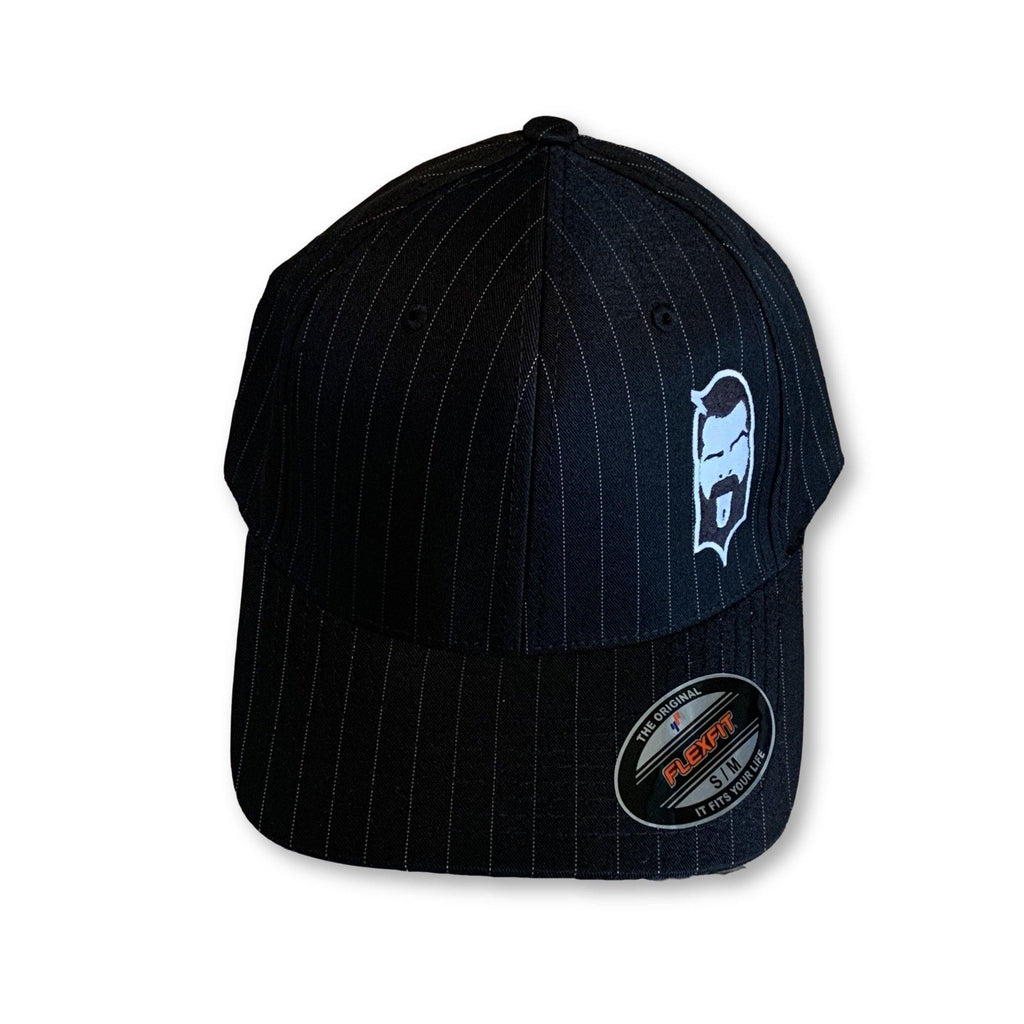 THIGHBRUSH® - FlexFit Hat - Black Pinstripe with 2-Tone Face Logo