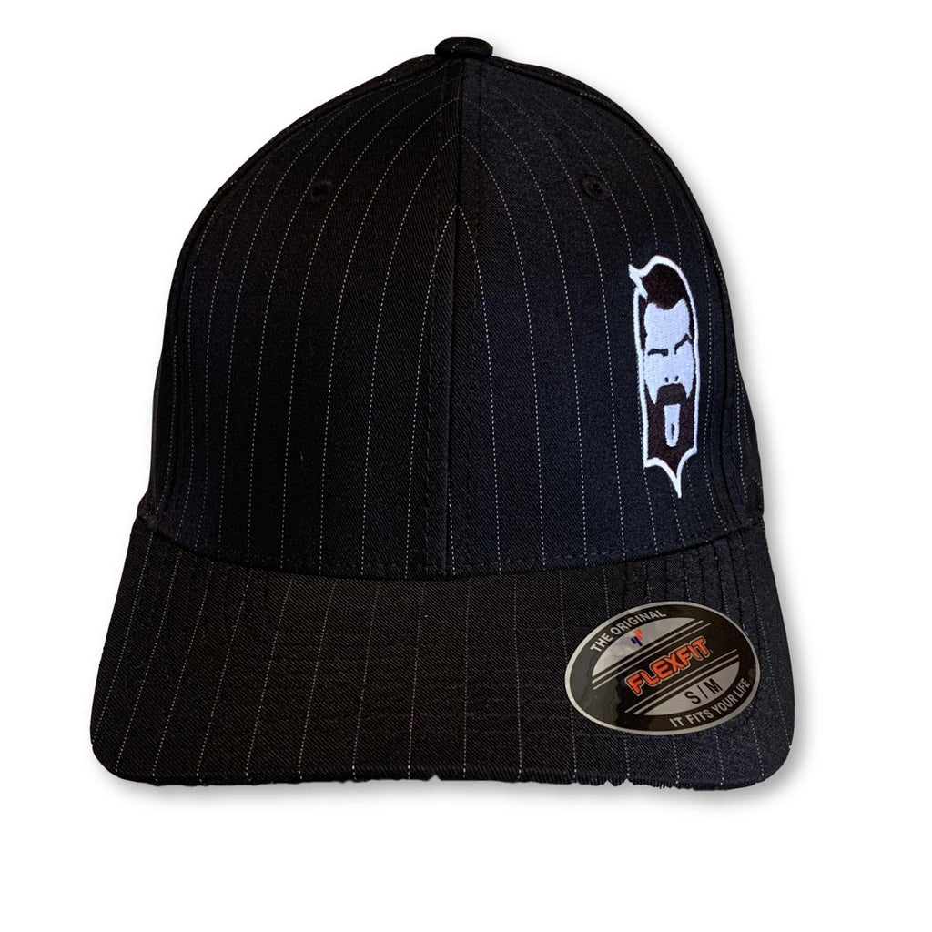 THIGHBRUSH® - FlexFit Hat - Black Pinstripe with 2-Tone Face Logo