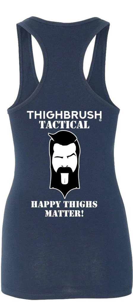 THIGHBRUSH® TACTICAL - "Happy THIGHS Matter" Women's Tank Top - Heather Navy - 