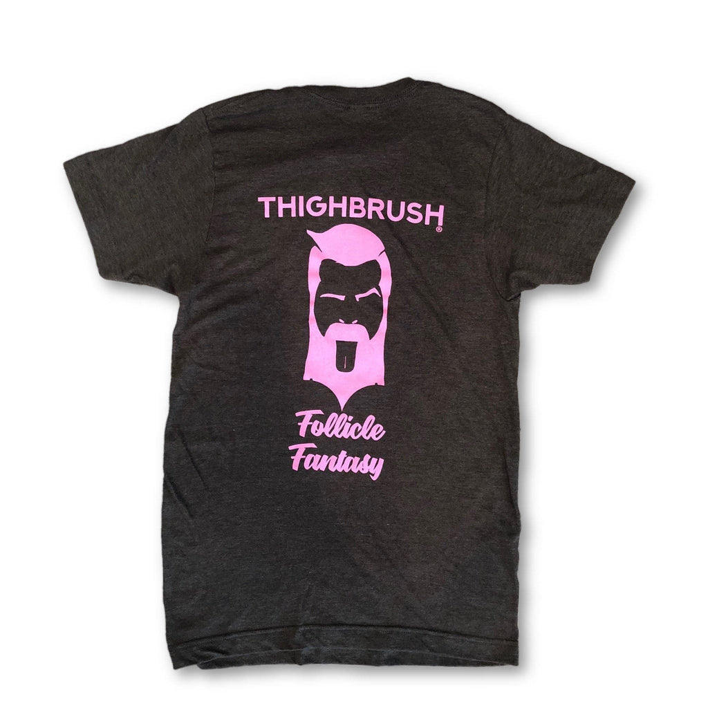 THIGHBRUSH® - "Follicle Fantasy" - Men's T-Shirt - Charcoal Grey - thighbrush