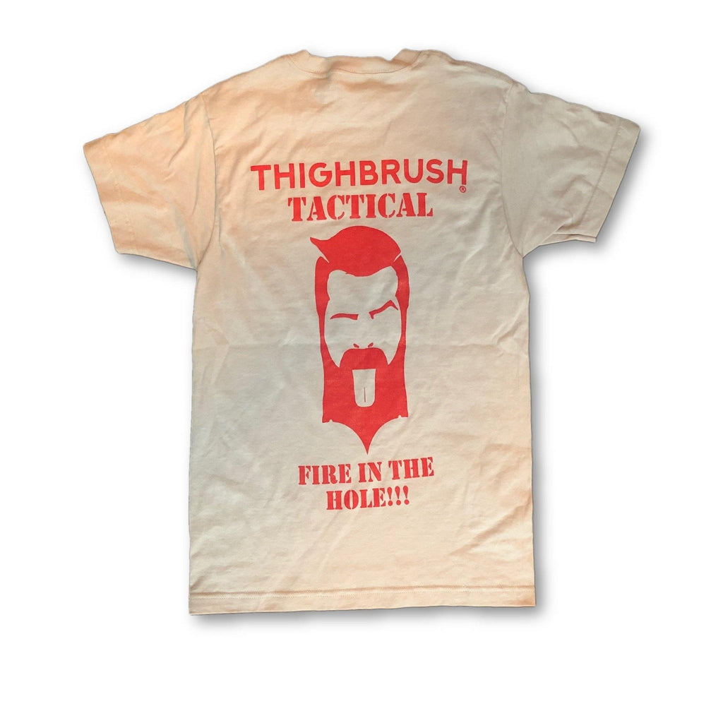 THIGHBRUSH® TACTICAL - "Fire in the Hole" - Men's T-Shirt - Grey - thighbrush