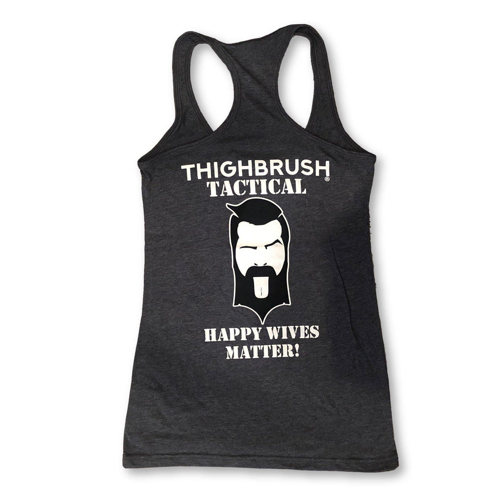 THIGHBRUSH TACTICAL - "Happy WIVES Matter" Women's Tank Top - Heather Navy - thighbrush