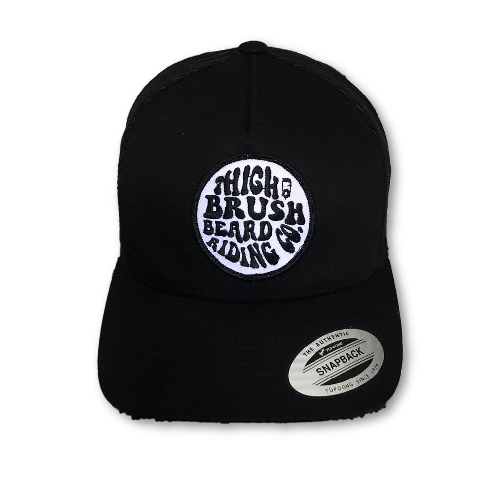THIGHBRUSH® BEARD RIDING COMPANY - Trucker Snapback Hat - Black on Black - thighbrush