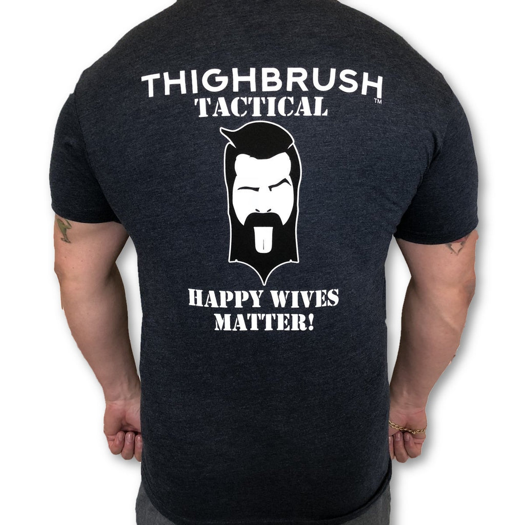 THIGHBRUSH® TACTICAL - Happy WIVES Matter - Men's T-Shirt - Heather Navy - 