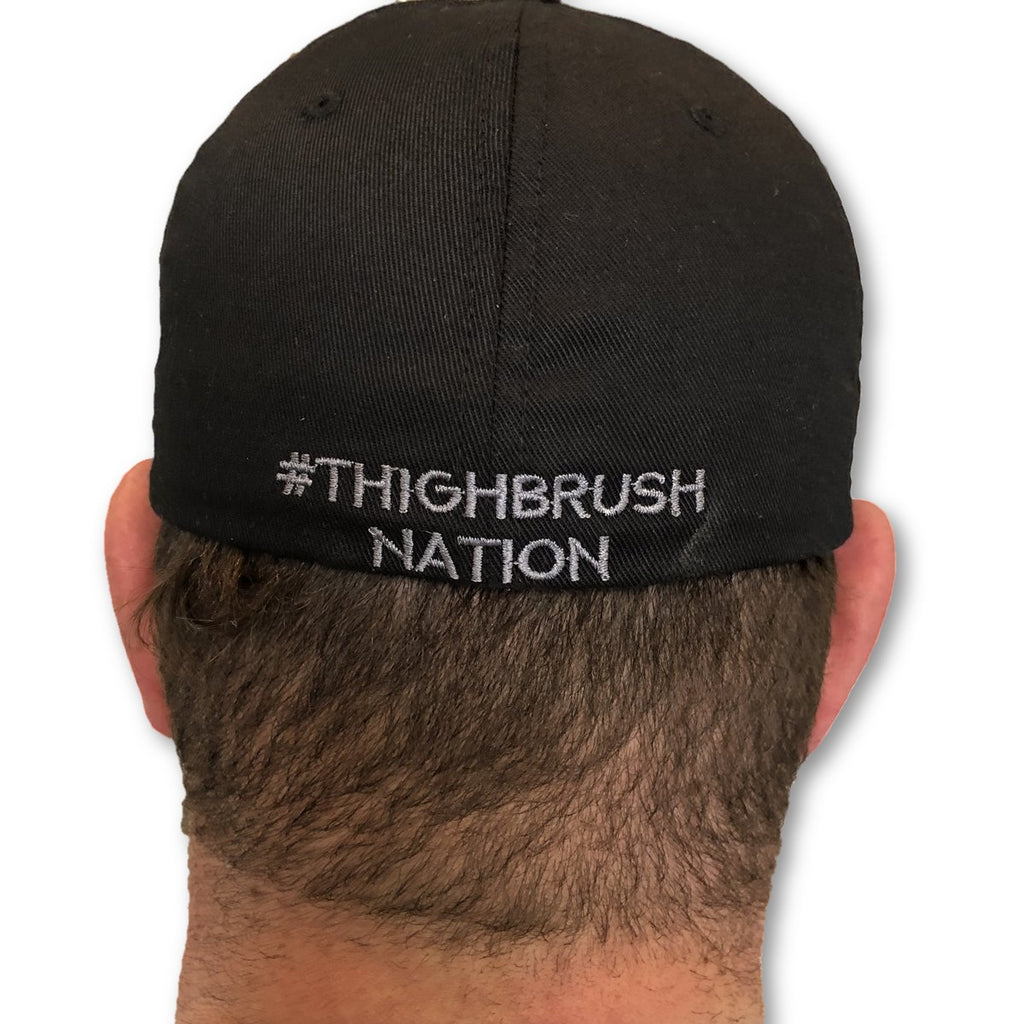 THIGHBRUSH® - FlexFit Hat - Black with Silver - #THIGHBRUSHNATION - thighbrush