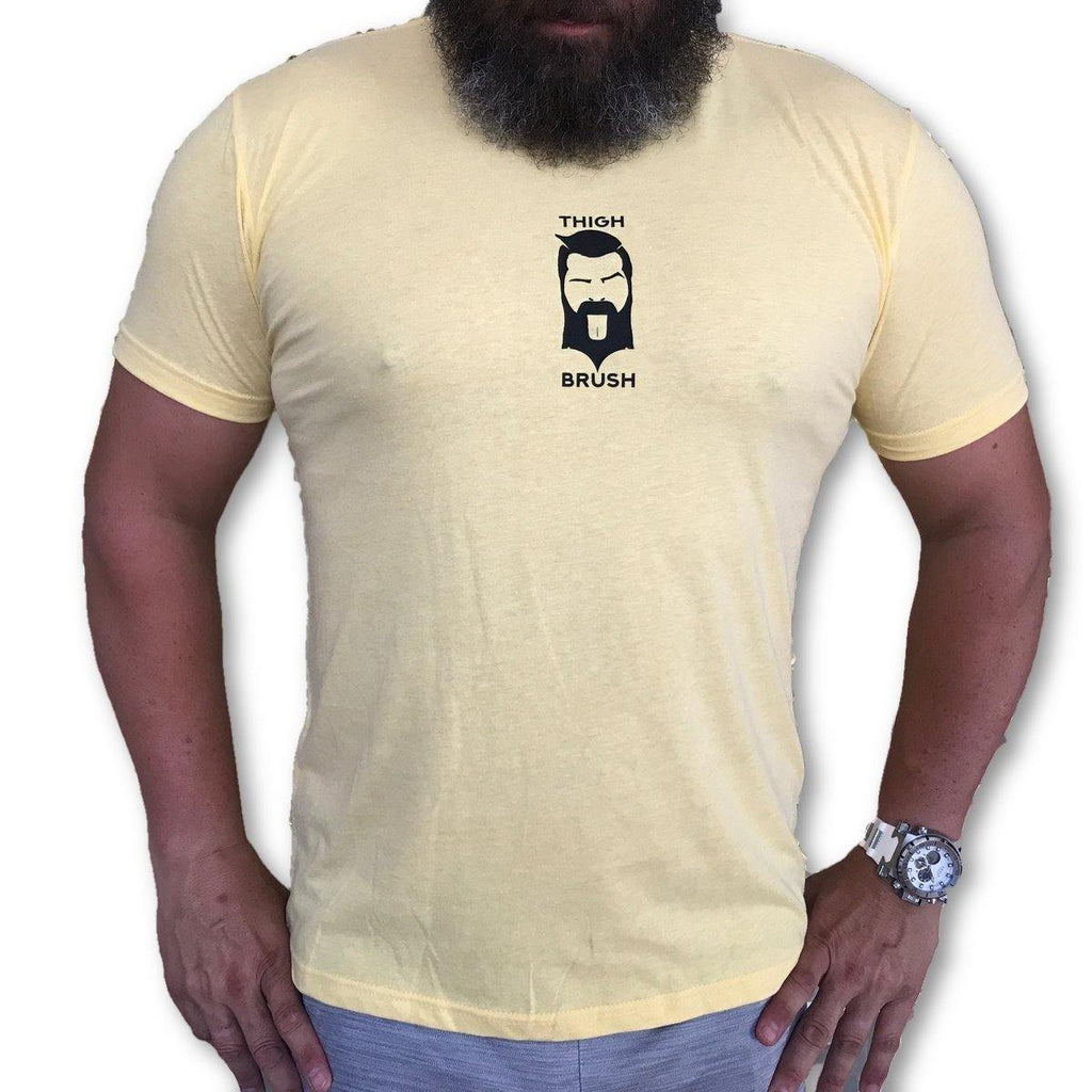 THIGHBRUSH® - "Strong Enough for a Man, But Made for a Woman" - Men's T-Shirt - Yellow and Black - thighbrush