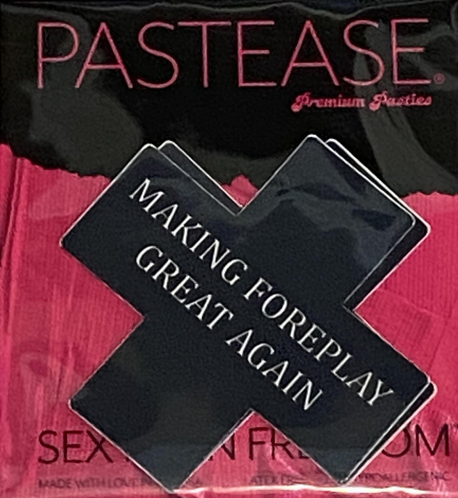 Pastease® Premium Pasties - THIGHBRUSH® "Making Foreplay Great Again" - Cross in Black - THIGHBRUSH®