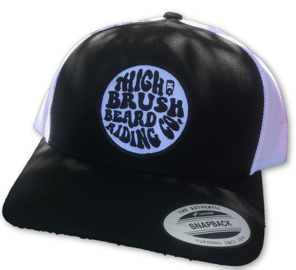 THIGHBRUSH® BEARD RIDING COMPANY - Trucker Snapback Hat - Black and White - 