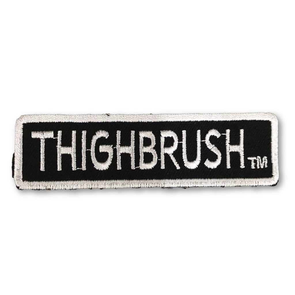 THIGHBRUSH® - “THIGHBRUSH” Rectangular Patch - Black and White (Sew-on)