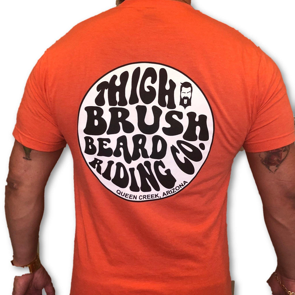 THIGHBRUSH® BEARD RIDING COMPANY - Men's Logo T-Shirt - Tangerine - thighbrush