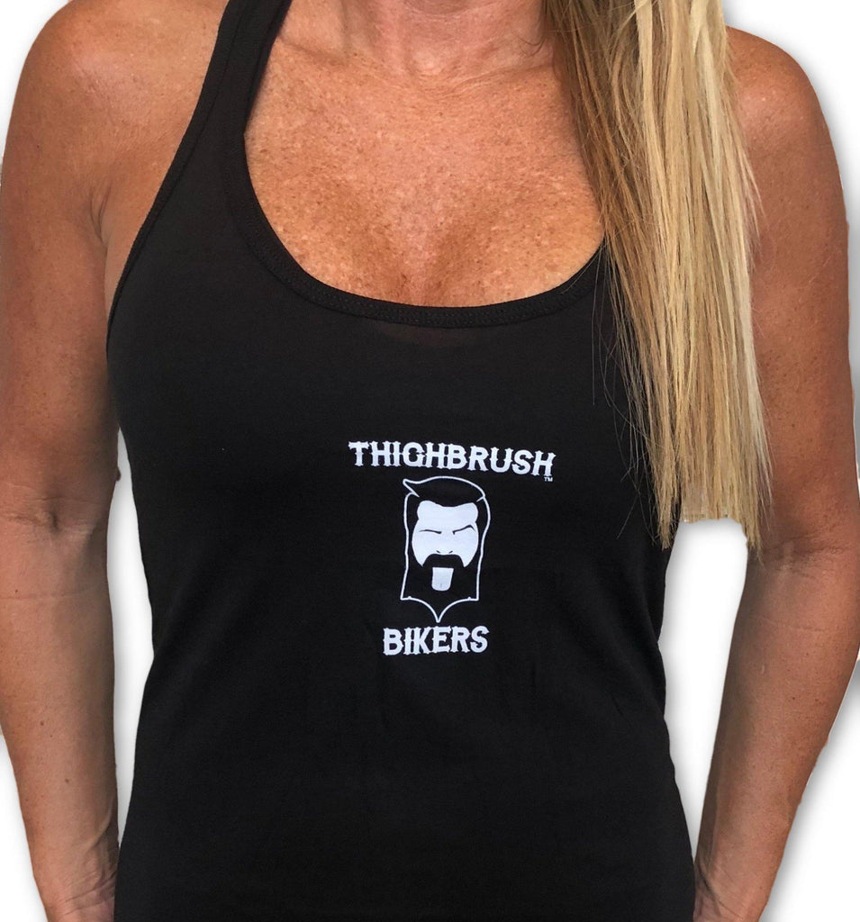 THIGHBRUSH® BIKERS - "SUPPORT 69" - Women's Tank Top - Black and White - thighbrush