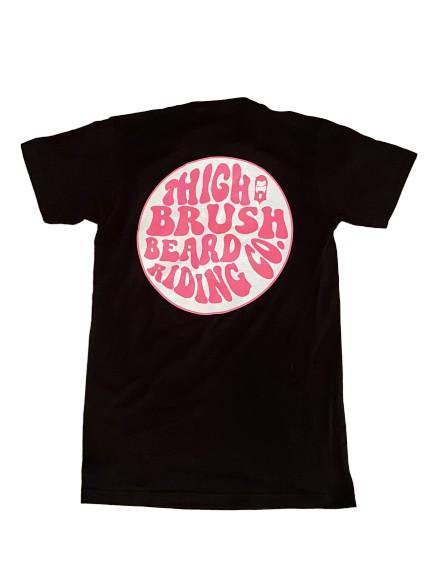 THIGHBRUSH® BEARD RIDING COMPANY - Men's Logo T-Shirt - Black with Pink and White