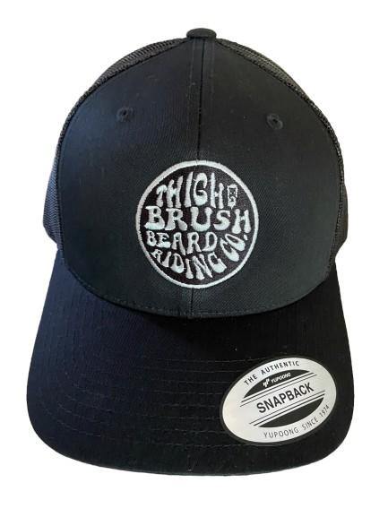 THIGHBRUSH® BEARD RIDING COMPANY - Wool Blend Snapback Hat - Black with Silver - Flat Bill - THIGHBRUSH®