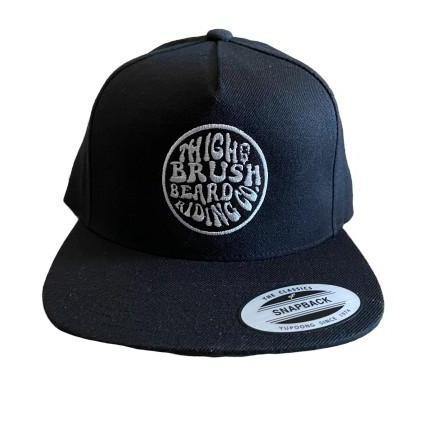 THIGHBRUSH® BEARD RIDING COMPANY - Wool Blend Snapback Hat - Black with Silver - Flat Bill