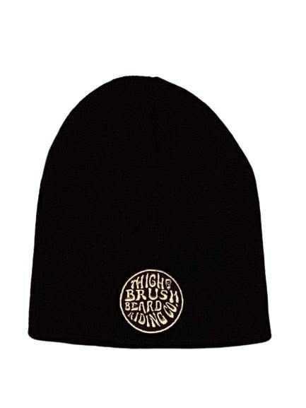 THIGHBRUSH® BEARD RIDING COMPANY Beanies - Patch on Front - Black with Gold - THIGHBRUSH®