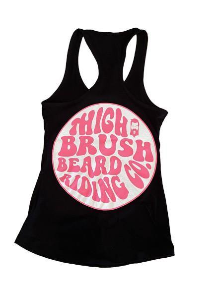 THIGHBRUSH® BEARD RIDING COMPANY - Women's Logo Tank Top - Black with Pink and White