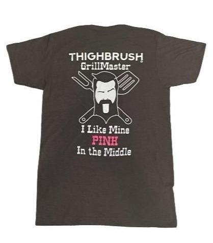 THIGHBRUSH® GrillMaster - "I Like Mine PINK in the Middle” - Men's T-Shirt - Heather Charcoal