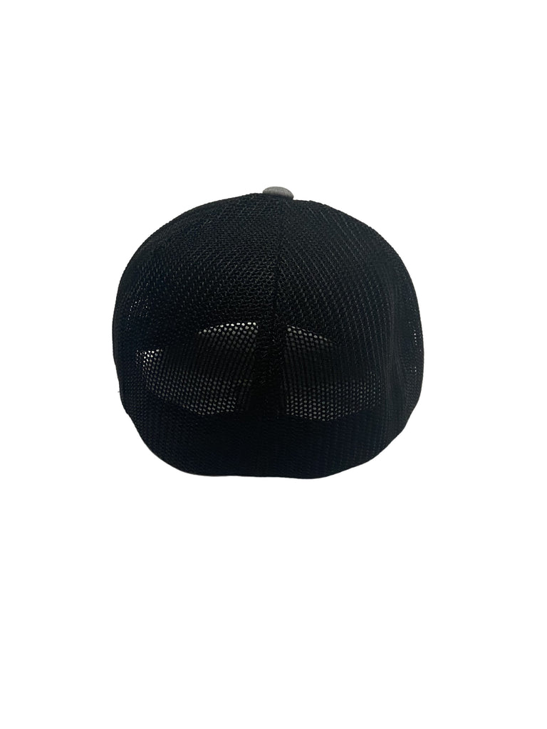THIGHBRUSH® APPAREL COMPANY- Trucker OSFA Mesh FlexFit Hat with Leather Patch - Heather Grey and Black