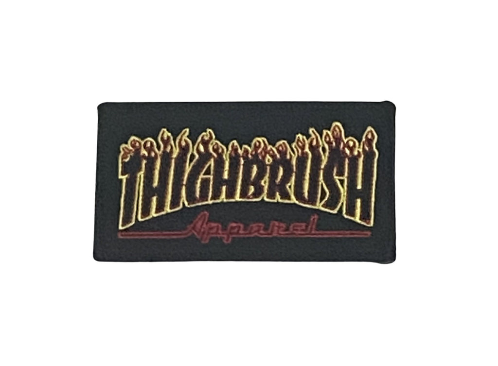 THIGHBRUSH® APPAREL - “EN FUEGO” - Rectangular Patch - Black - 