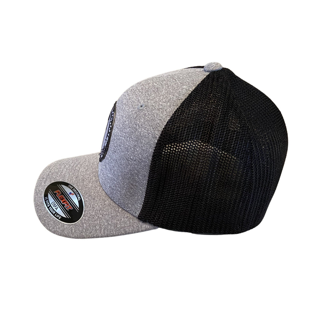 THIGHBRUSH® TACTICAL - FOR THOSE SPECIAL OPS - Trucker OSFA Mesh FlexFit Hat - Light Grey and Black