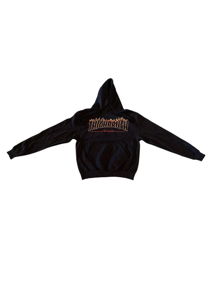 THIGHBRUSH® APPAREL - "EN FUEGO" - Unisex Hooded Sweatshirt - Black - 