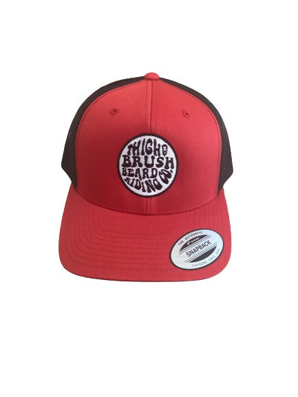 THIGHBRUSH® BEARD RIDING COMPANY - Trucker Snapback Hat - Red and Black